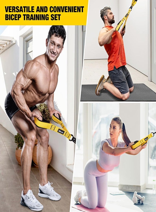 HOXWC Home Gym Equipment Resistance Bands, Workout Bands with Handles, Door Anchor, Tricep Rope Cable Attachment for Push Downs, Biceps Curl, Sculpt Your Triceps, LAT, Arms, Back, Abs, Shoulder - Image 5